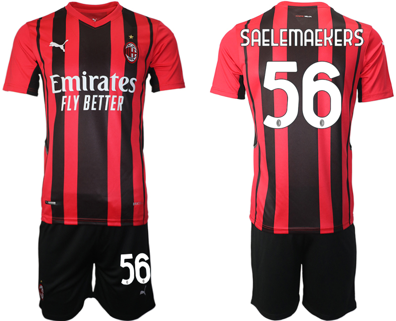 Men 2021-2022 Club AC Milan home red #56 Soccer Jersey